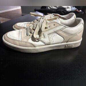 Vans Cream and Off-White Low Top Sneakers